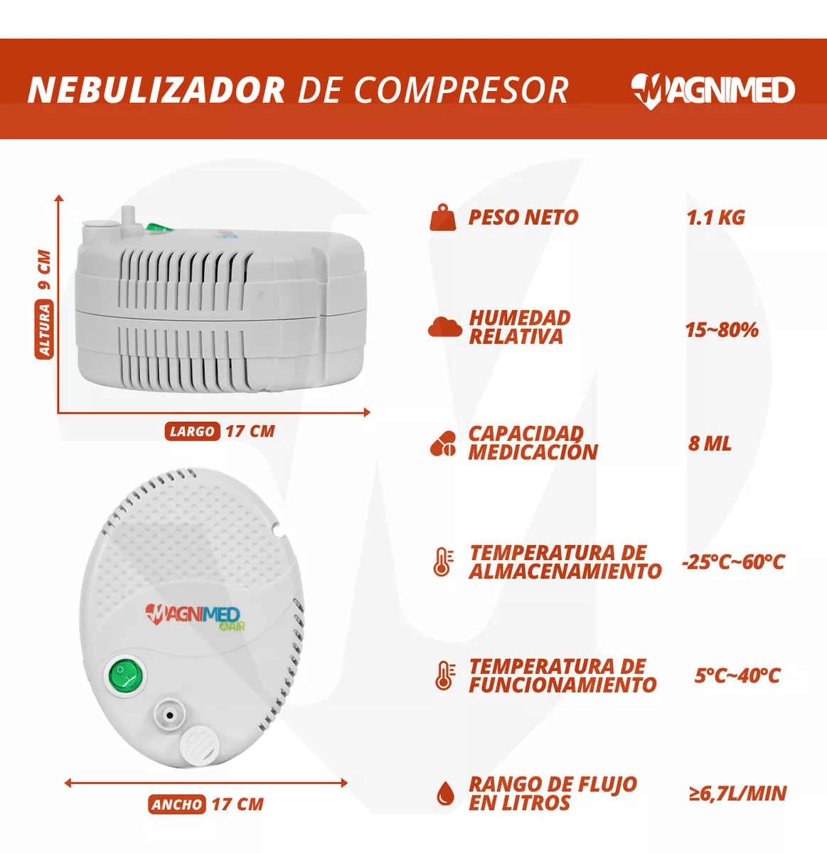 Foto 6 | Nebulizador de Compresor Infantil Y Adulto - Compacto Ideal para Asma Alergias y Otros Trastornos Respiratorios