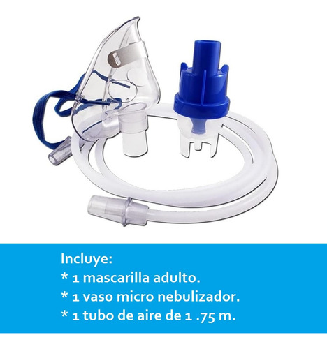 Foto 3 pulgar | Kit Nebulizador Adulto Mascarilla Vaso Tubería Medimetrics
