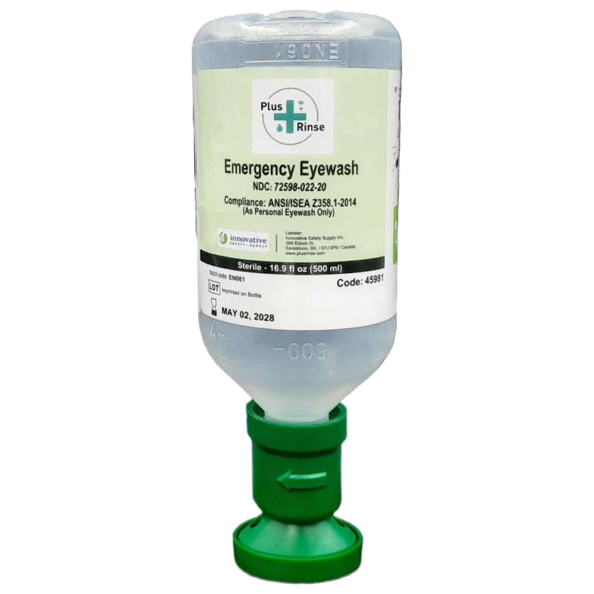 Foto 2 pulgar | Solución Salina Estéril Eyewash Solution Plus Rinse  500 Ml  2 Con Vaso - Venta Internacional.