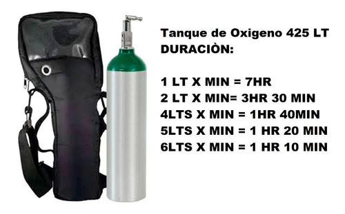 Foto 3 | Tanque De Oxígeno 425 Litros Portátil Con Mochila Vacío