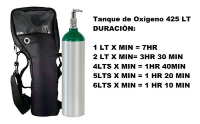 Foto 3 | Tanque De Oxígeno 425 Litros Portátil Con Mochila Vacío