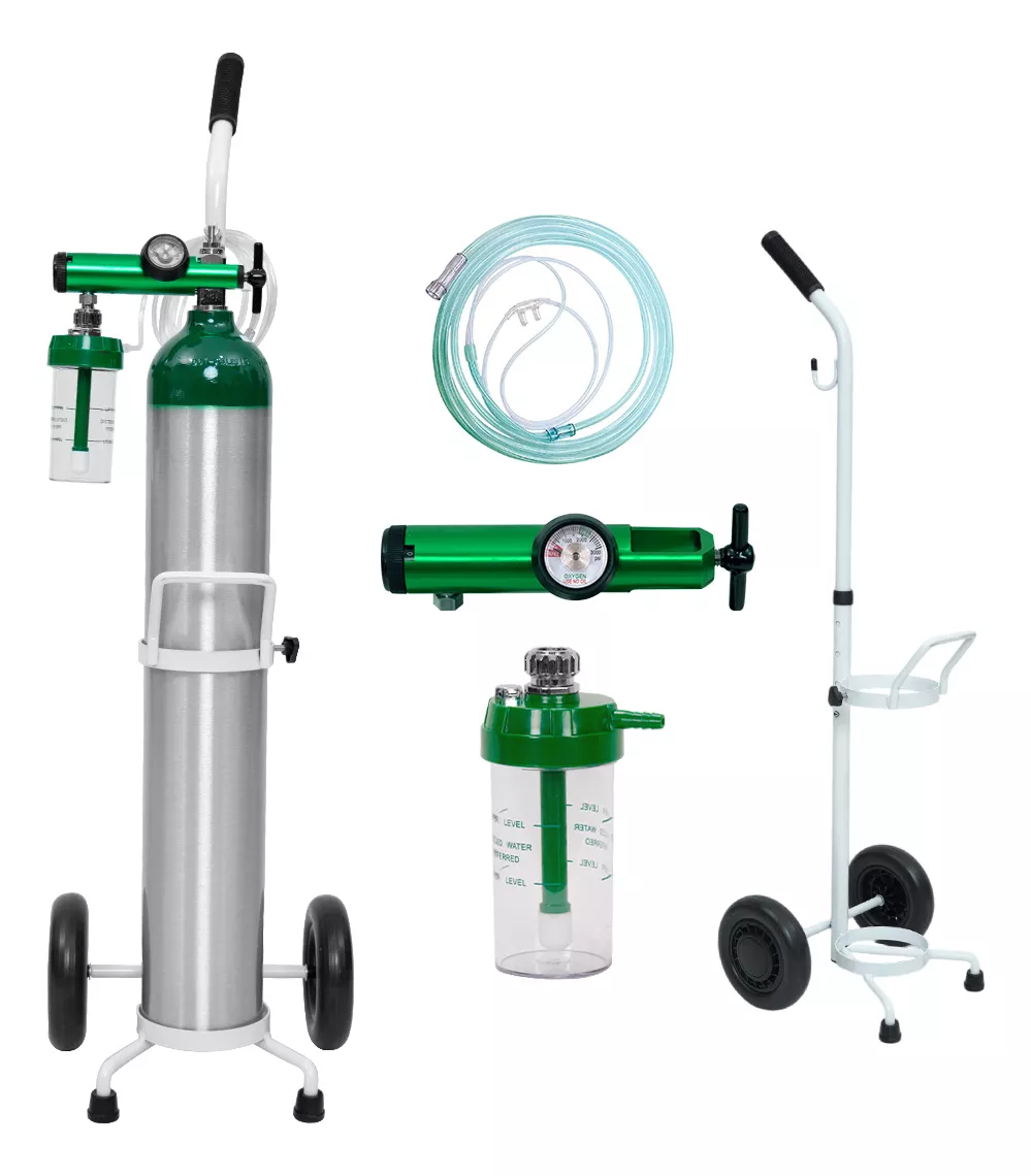 Kit Tanque De Oxígeno 682 Litros Vacío Portátil Con Carrito