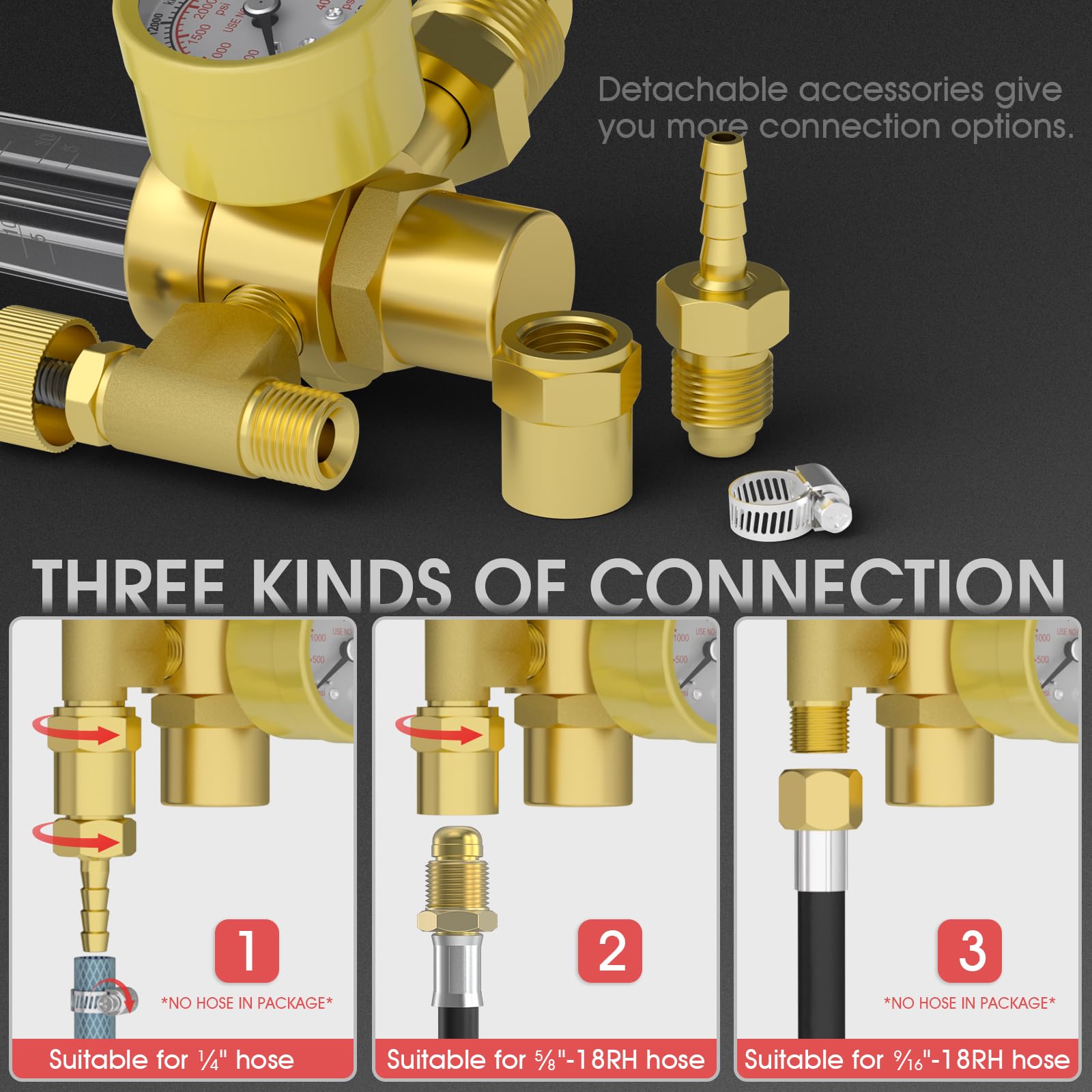 Foto 4 pulgar | Regulador De Gas Yeswelder Co2 Argon Con Manguera De 2,4 M Para Soldadora Mig Tig - Venta Internacional.