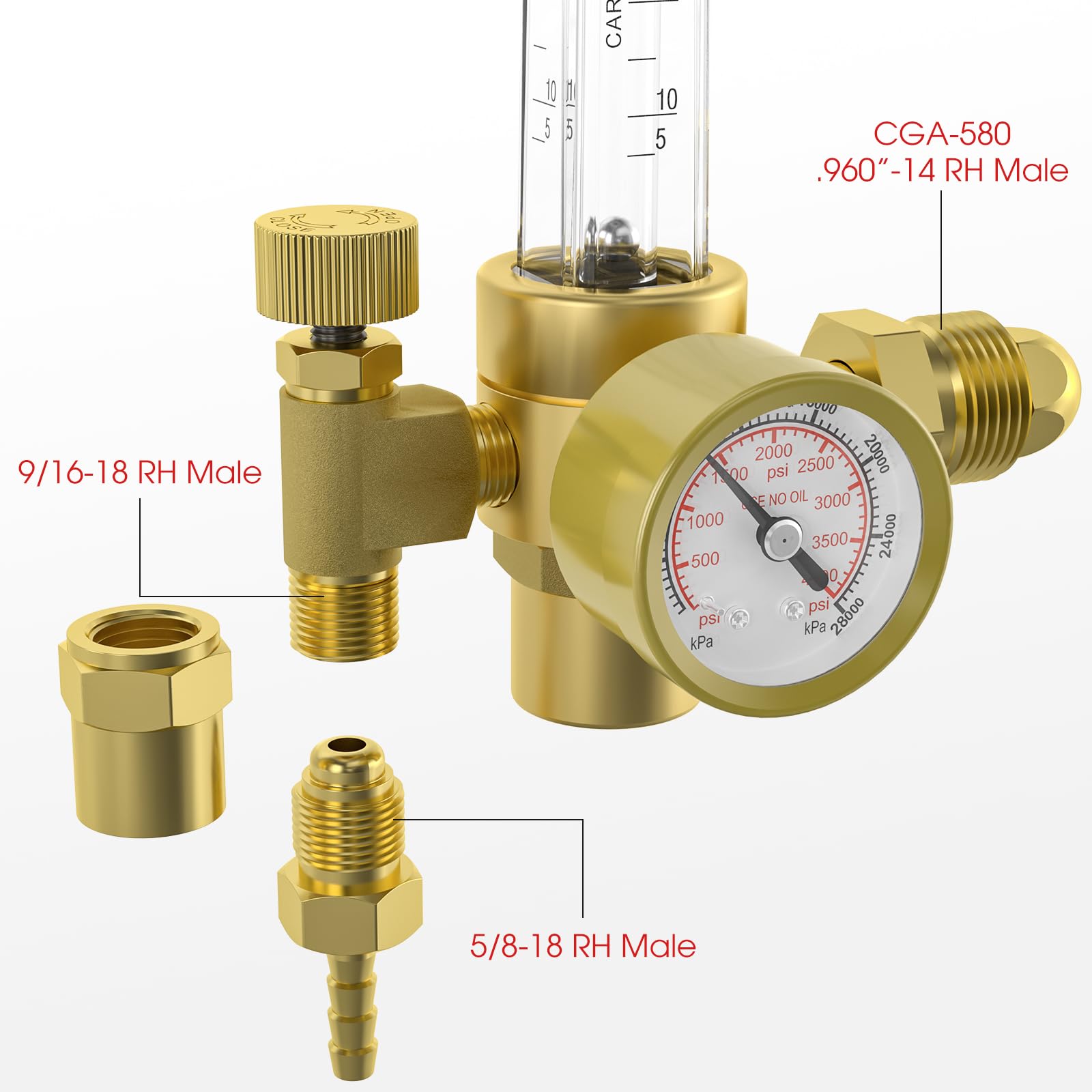 Foto 7 pulgar | Regulador De Gas Yeswelder Co2 Argon Con Manguera De 2,4 M Para Soldadora Mig Tig - Venta Internacional.