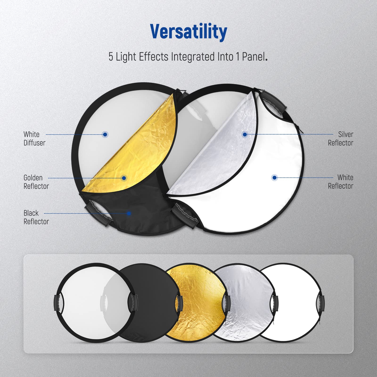Foto 6 pulgar | Reflector Neewer Rf-56ii 22/56 Cm Con Mango 5 En 1 - Venta Internacional.