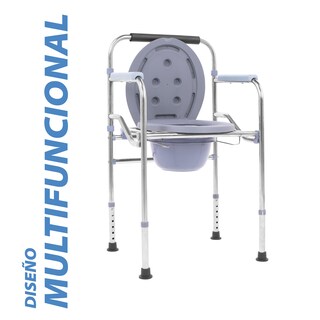 Foto 3 | Silla Para Wc Cómodo Onof Montana Ajustable 3 En 1 Plegable C/ Cubeta Incluido Color Plateado