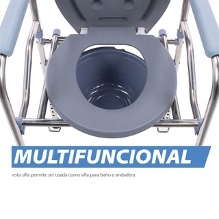 Foto 5 | Silla Para Wc Cómodo Onof Montana Ajustable 3 En 1 Plegable C/ Cubeta Incluido Color Plateado