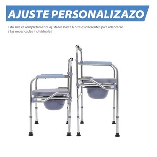 Foto 7 | Silla Para Wc Cómodo Onof Montana Ajustable 3 En 1 Plegable C/ Cubeta Incluido Color Plateado