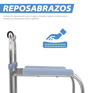 Foto 8 | Silla Para Wc Cómodo Onof Montana Ajustable 3 En 1 Plegable C/ Cubeta Incluido Color Plateado