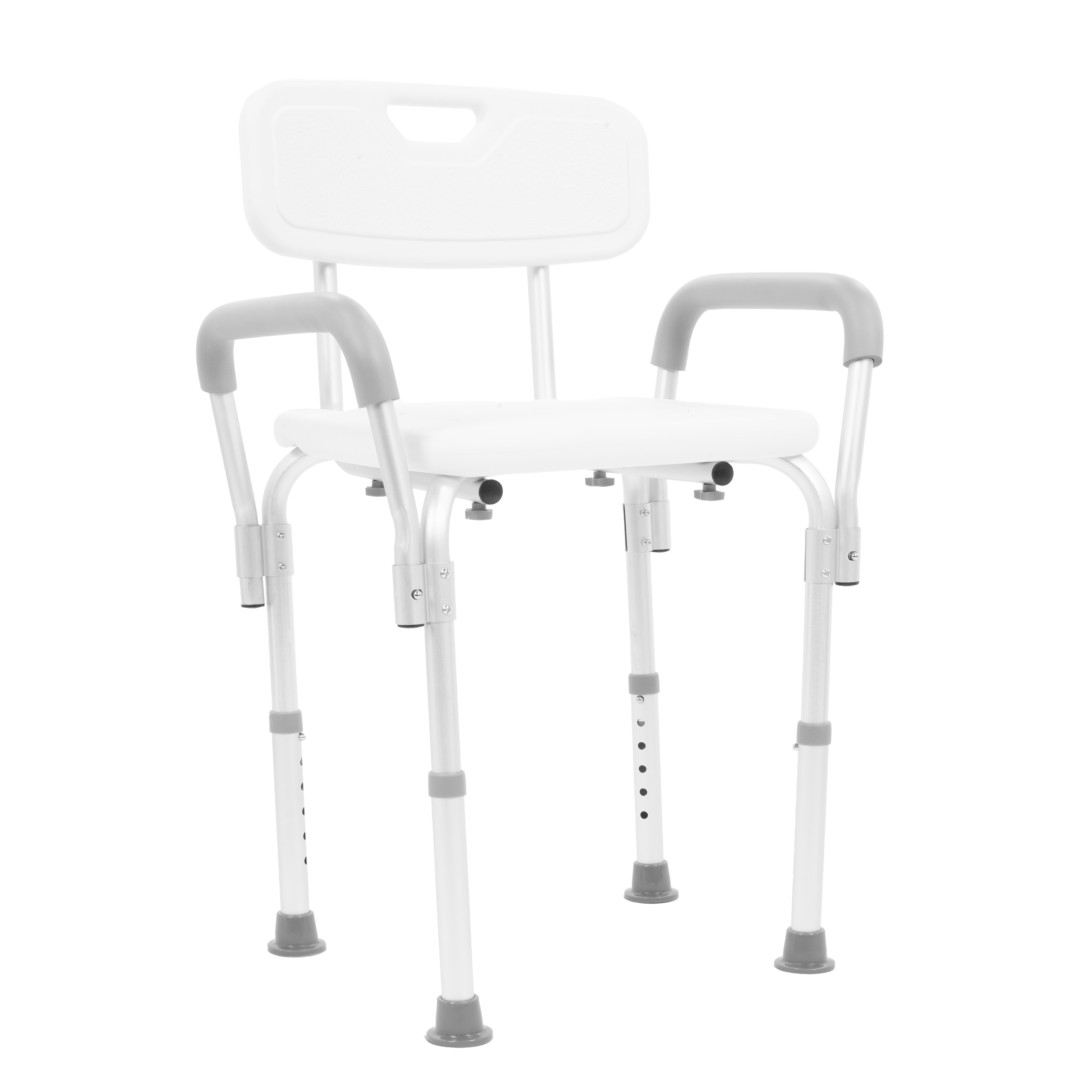 Silla Para Ducha Georgina Onof C/ Brazos Desmontable Y Respaldo Ajustable Blanco-plata Color Plata-blanco $1,049