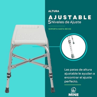 Foto 2 | Banco Para Baño Bariátrica Soporta 180kg Para Sobrepeso| Reforzado