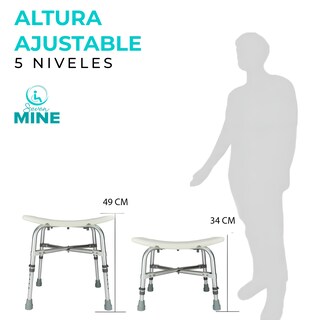 Foto 8 | Banco Para Baño Bariátrica Soporta 180kg Para Sobrepeso| Reforzado