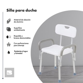 Foto 2 | Silla De Baño Ducha Discapacitados Ajustable Respaldo Adulto