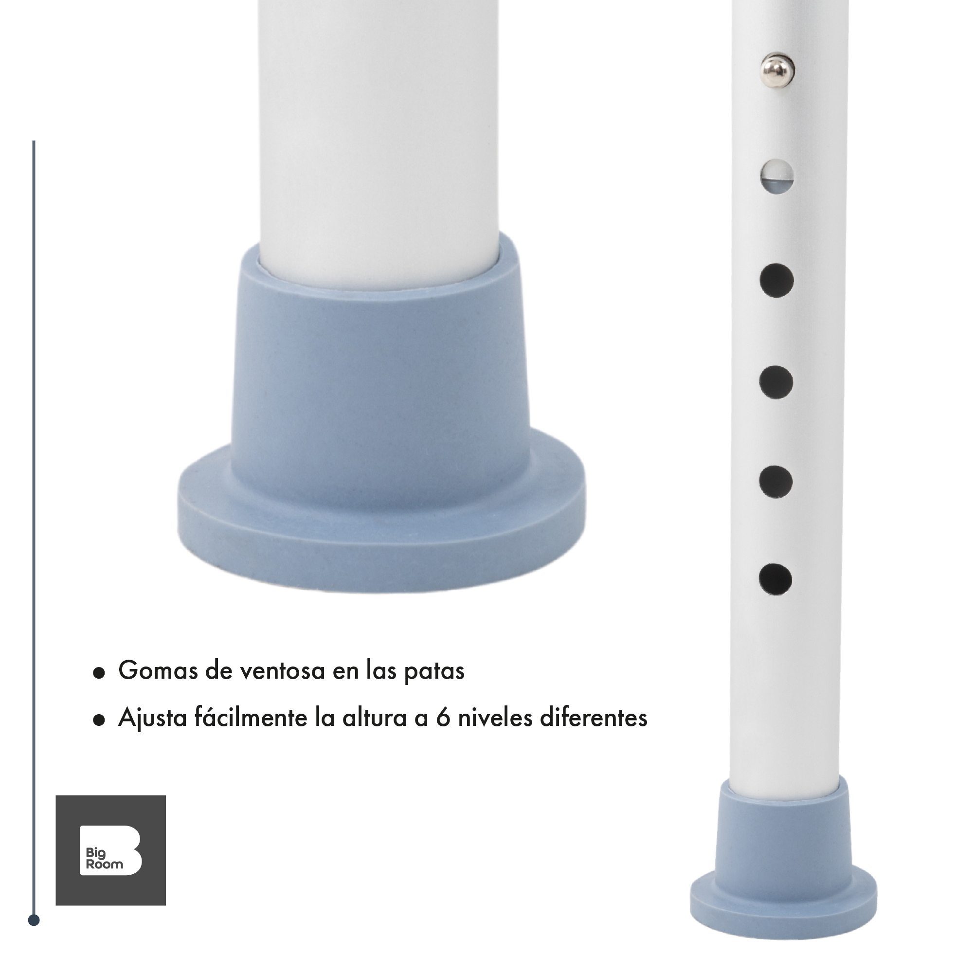 Foto 6 pulgar | Silla De Baño Ducha Discapacitados Ajustable Respaldo Adulto