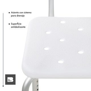 Foto 6 | Silla De Baño Ducha Discapacitados Ajustable Respaldo Adulto