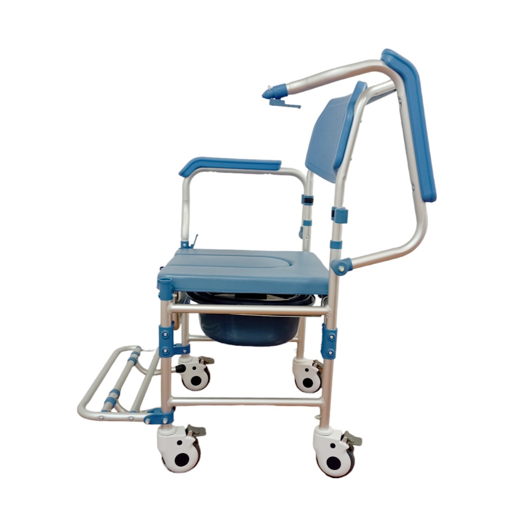 Foto 3 pulgar | Silla Aluminio Freno Llanta P/duchas Azul Mobicare