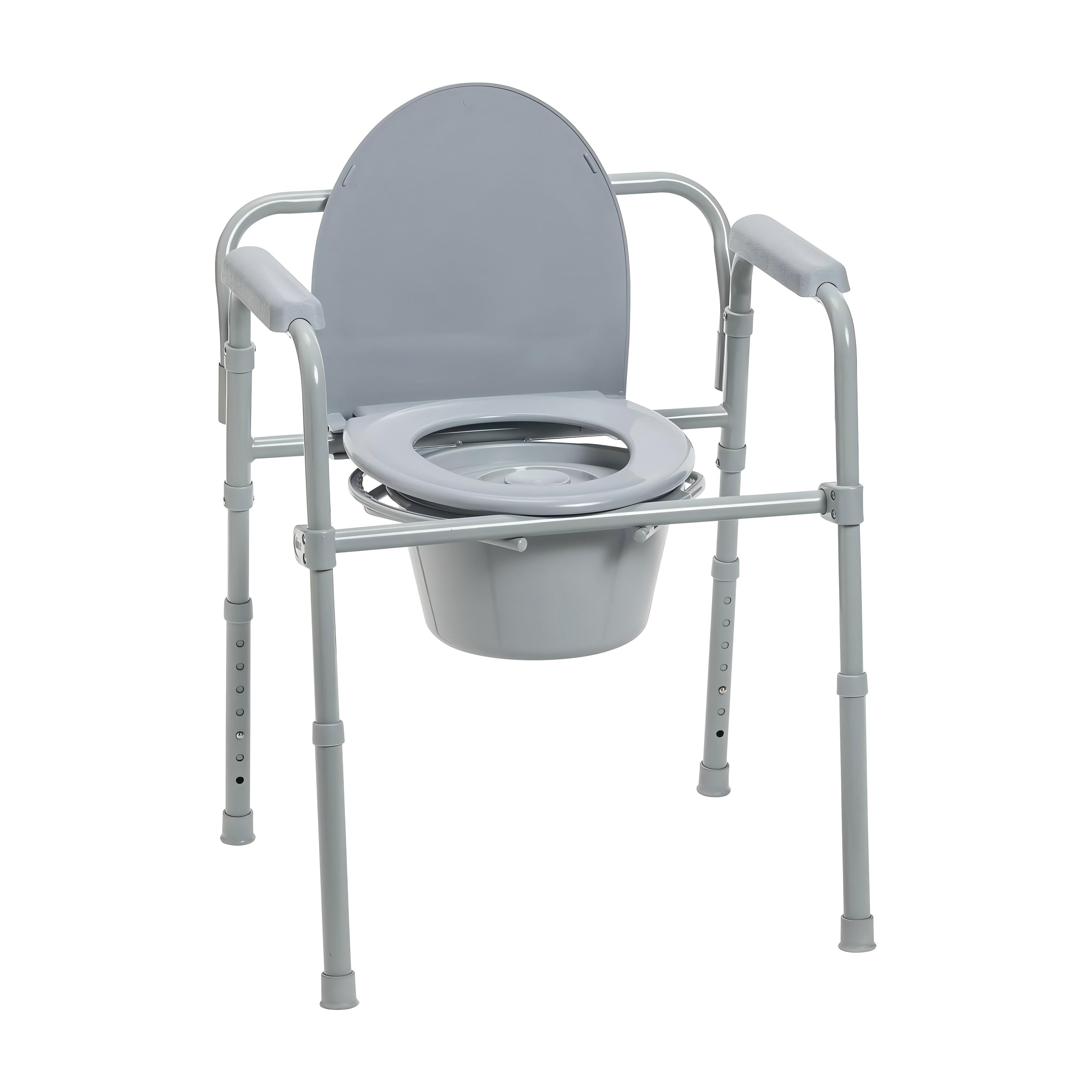 Silla Comodo 3 En 1 Soporte 170 Kg Inodoro Portátil Con Cubeta Y Cover