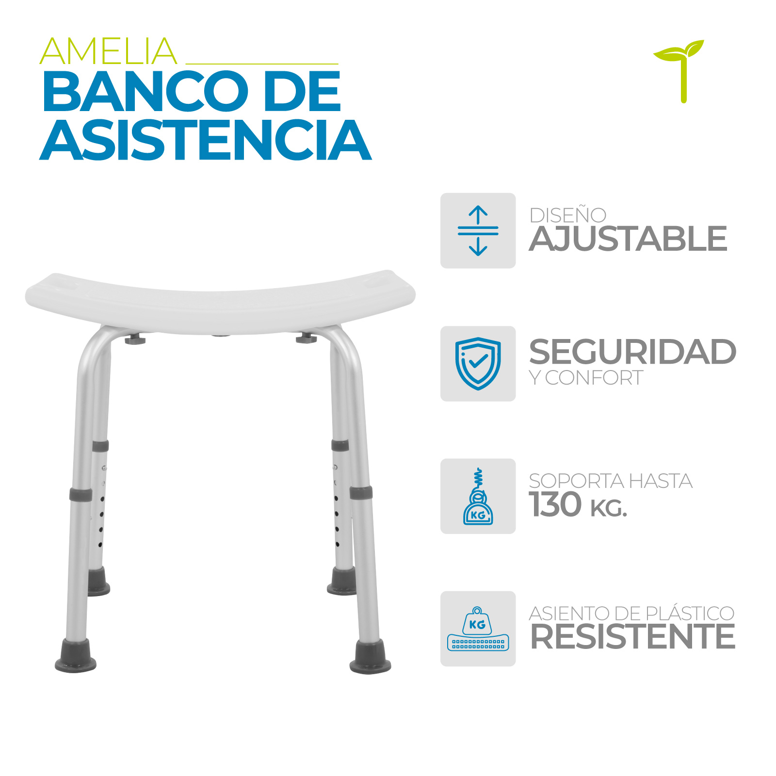 Foto 3 pulgar | Silla Para Baño Banco Ducha Discapacitados Adulto Mayor Onof