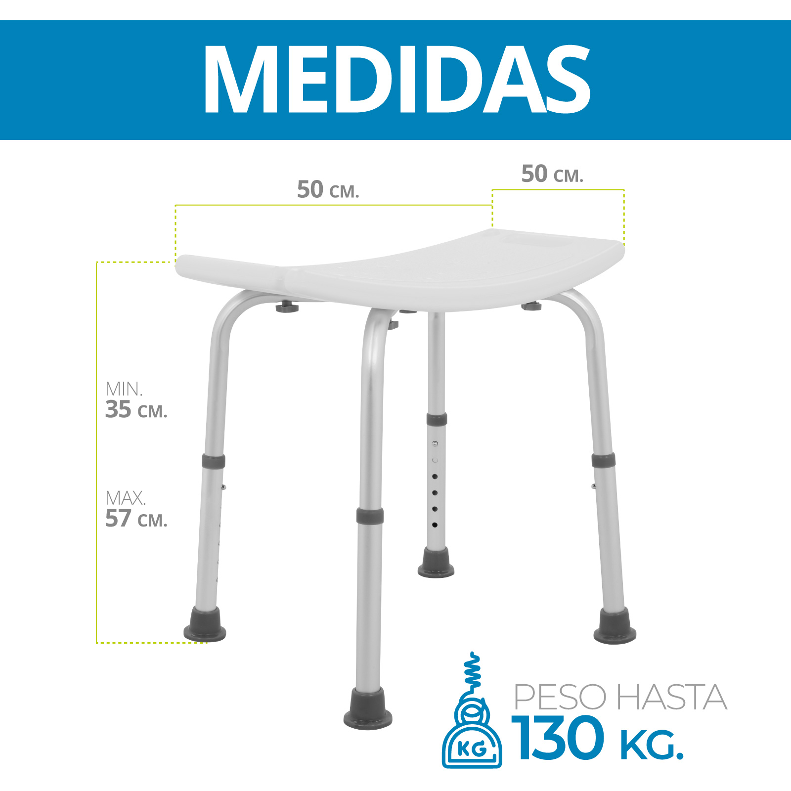 Foto 5 pulgar | Silla Para Baño Banco Ducha Discapacitados Adulto Mayor Onof