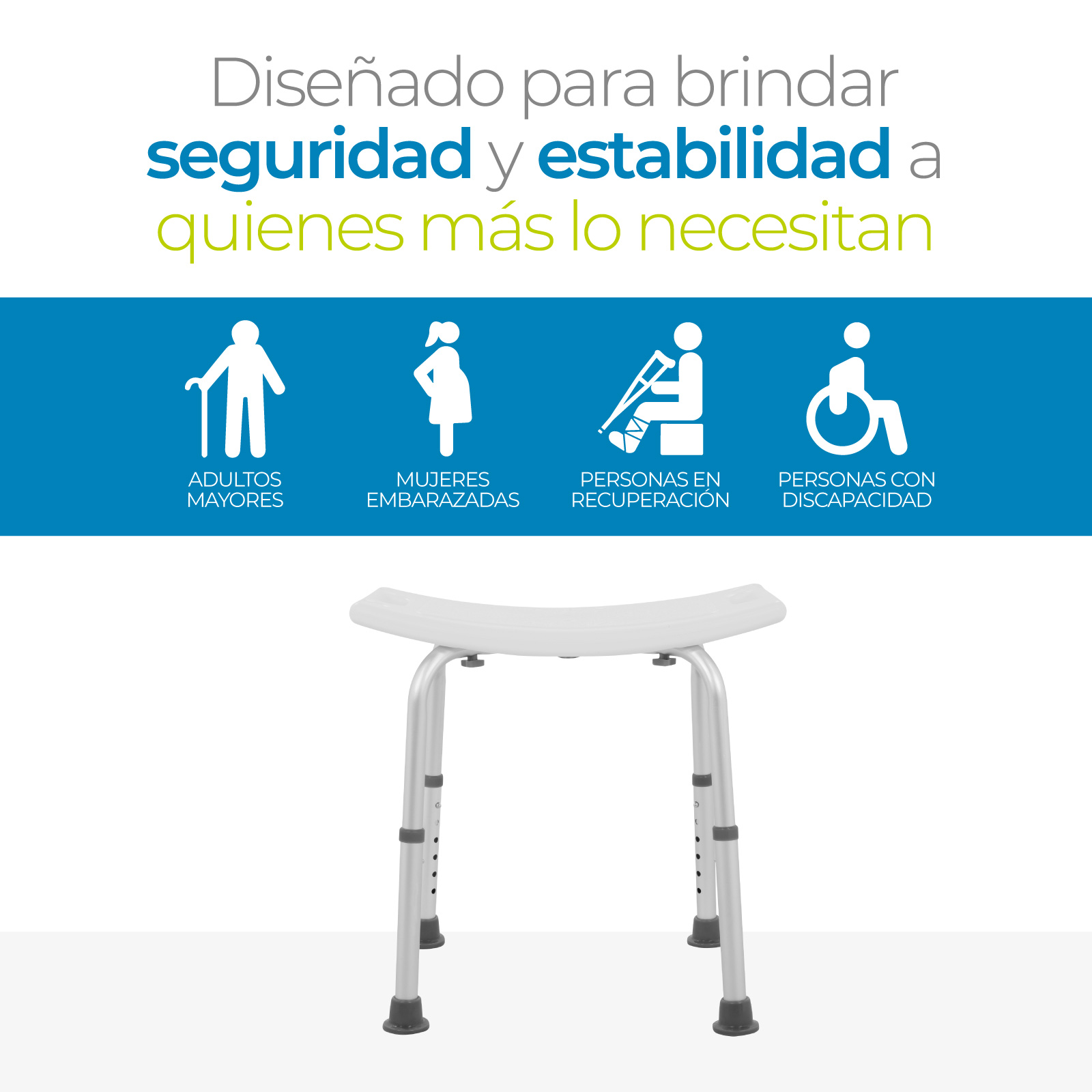 Foto 8 pulgar | Silla Para Baño Banco Ducha Discapacitados Adulto Mayor Onof