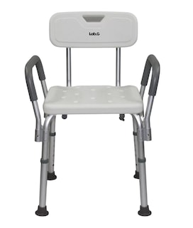 Foto 1 | Silla De Ducha Ortopédica Para Baño Con Respaldo Ajustable Blanco/negro