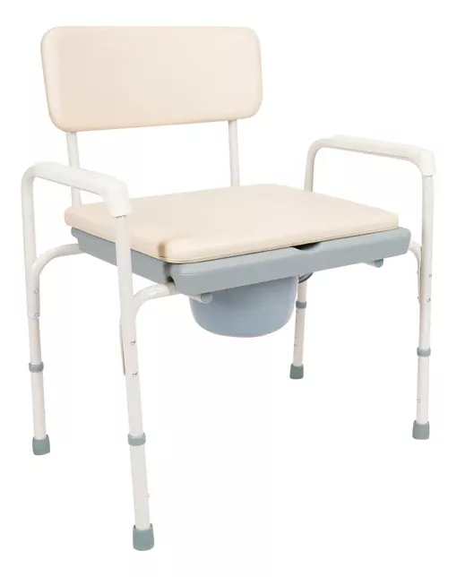 Silla Cómodo Sanitario Bariátrico | Estructura De Aluminio, Cubeta Con Tapa, Cinco Niveles De Altura