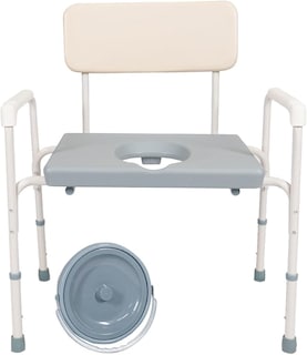 Foto 2 | Silla Cómodo Sanitario Bariátrico | Estructura De Aluminio, Cubeta Con Tapa, Cinco Niveles De Altura