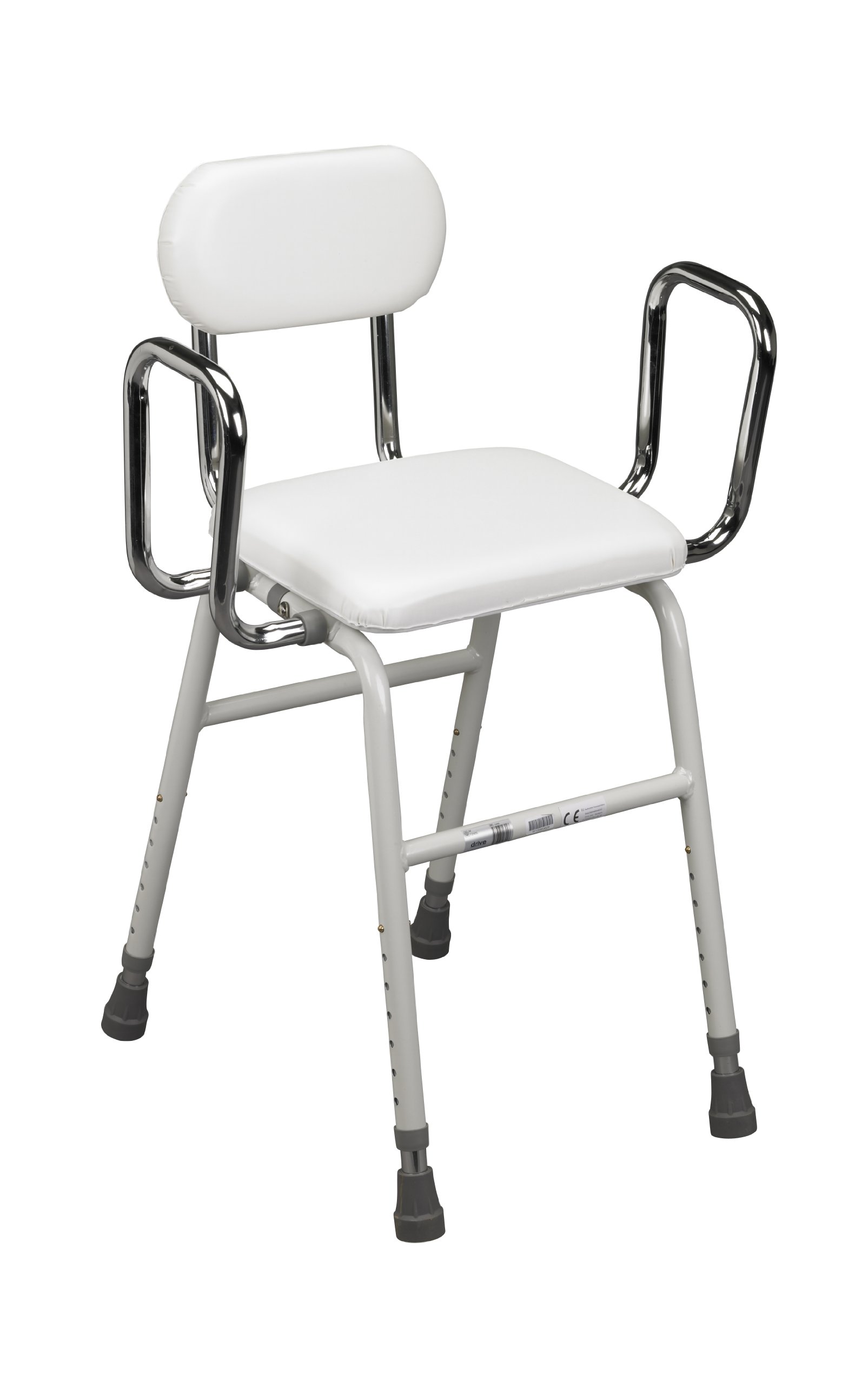 Taburete De Altura Ajustable Con Respaldo Y Brazos Drive Medical - Venta Internacional.