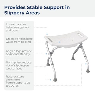 Foto 3 | Silla De Ducha Drive Medical 12486, Banco De Baño Plegable, Blanco - Venta Internacional.