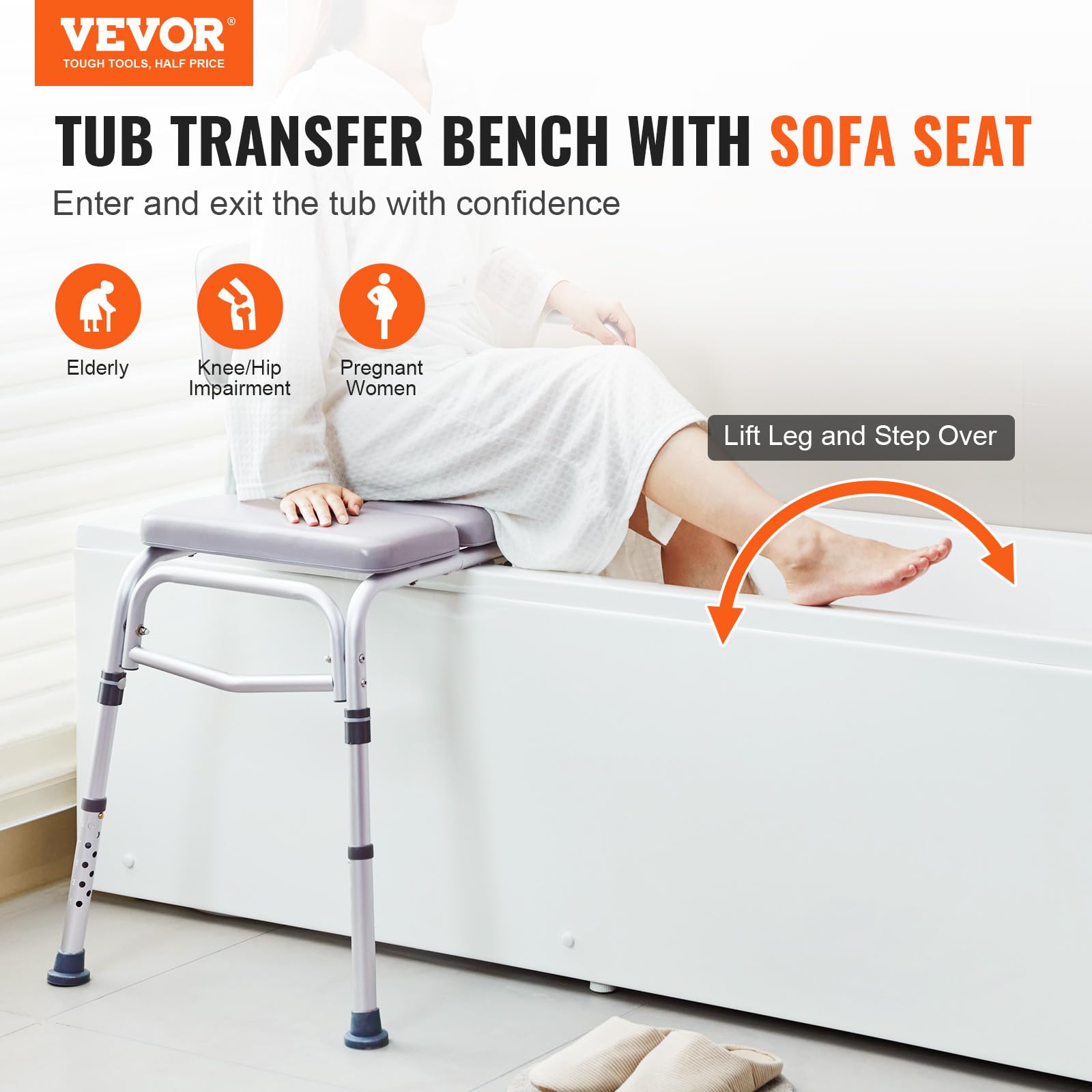 Foto 3 pulgar | Banco De Transferencia Vevor Para Bañera De 227 Kg Con Asiento Acolchado - Venta Internacional.