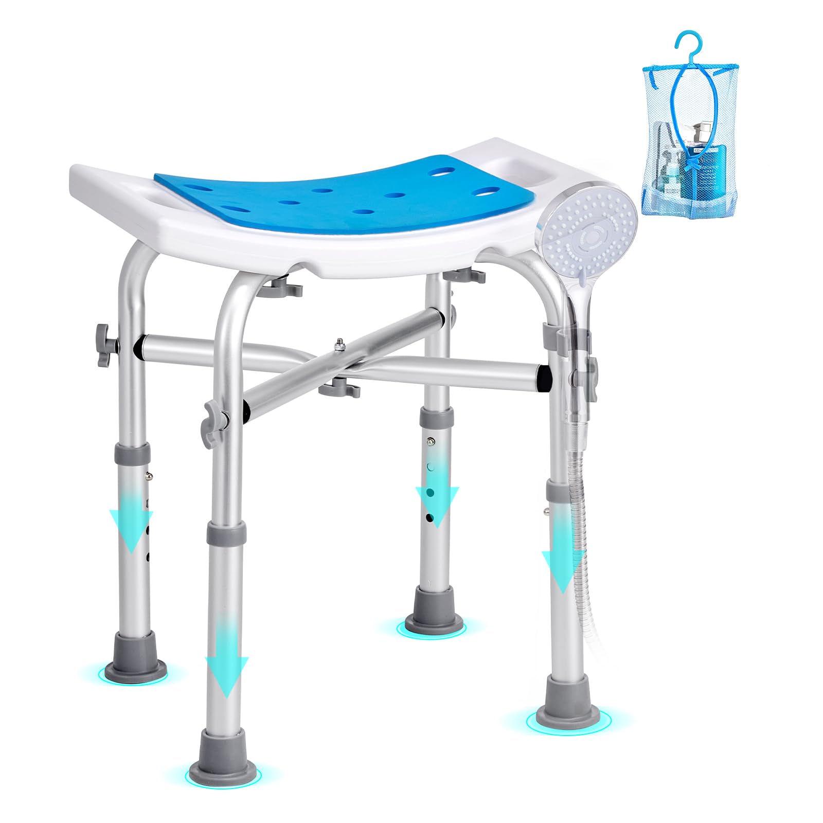 Silla De Ducha Vevor, Altura Ajustable, 500 Libras, Para Personas Mayores - Venta Internacional.