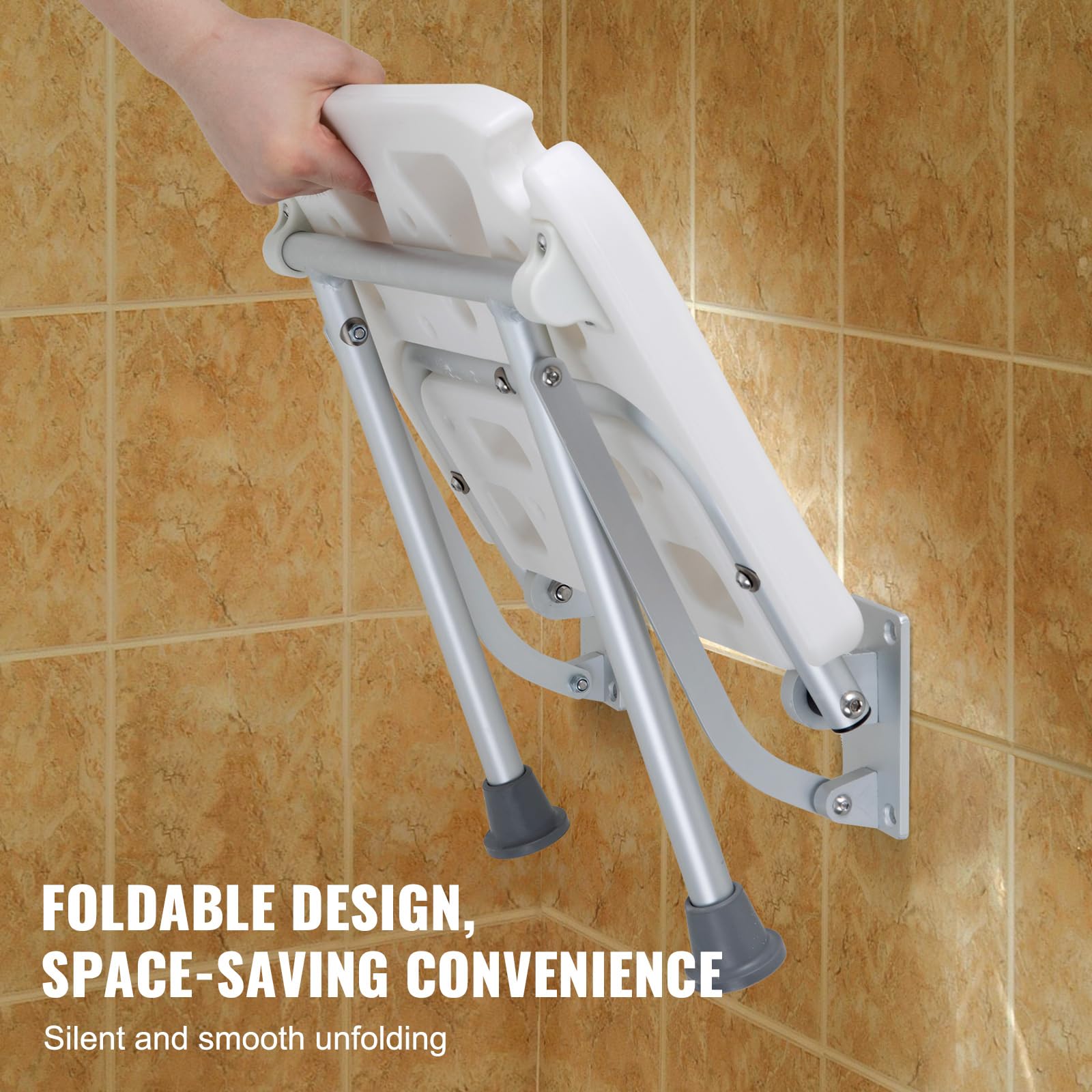 Foto 6 pulgar | Asiento De Ducha Plegable Vevor Pe De 40 Cm X 37,5 Cm Montado En La Pared - Venta Internacional.