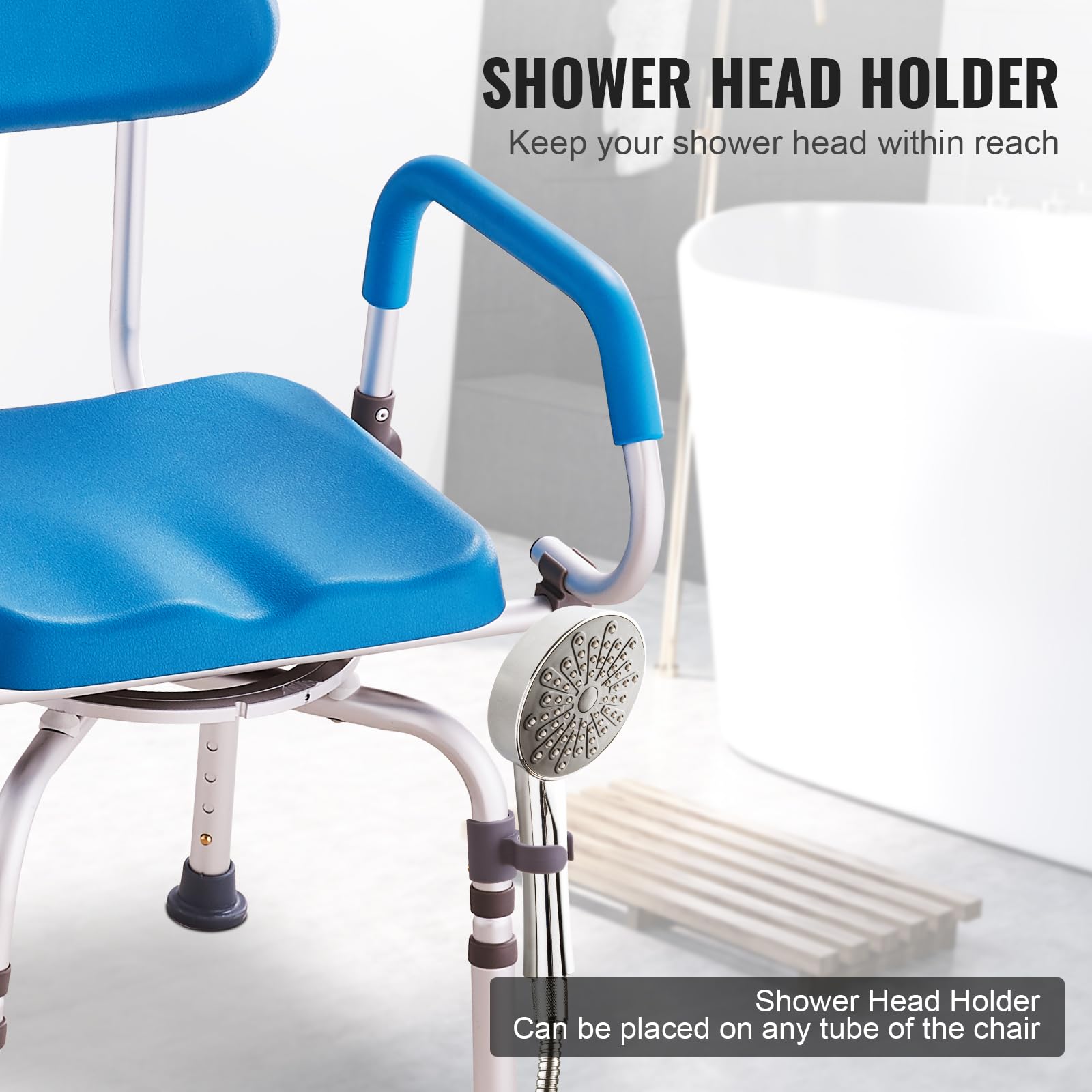 Foto 7 pulgar | Silla De Ducha Vevor, Con Asiento De Baño Acolchado, Giratorio Y Ajustable 360° - Venta Internacional.