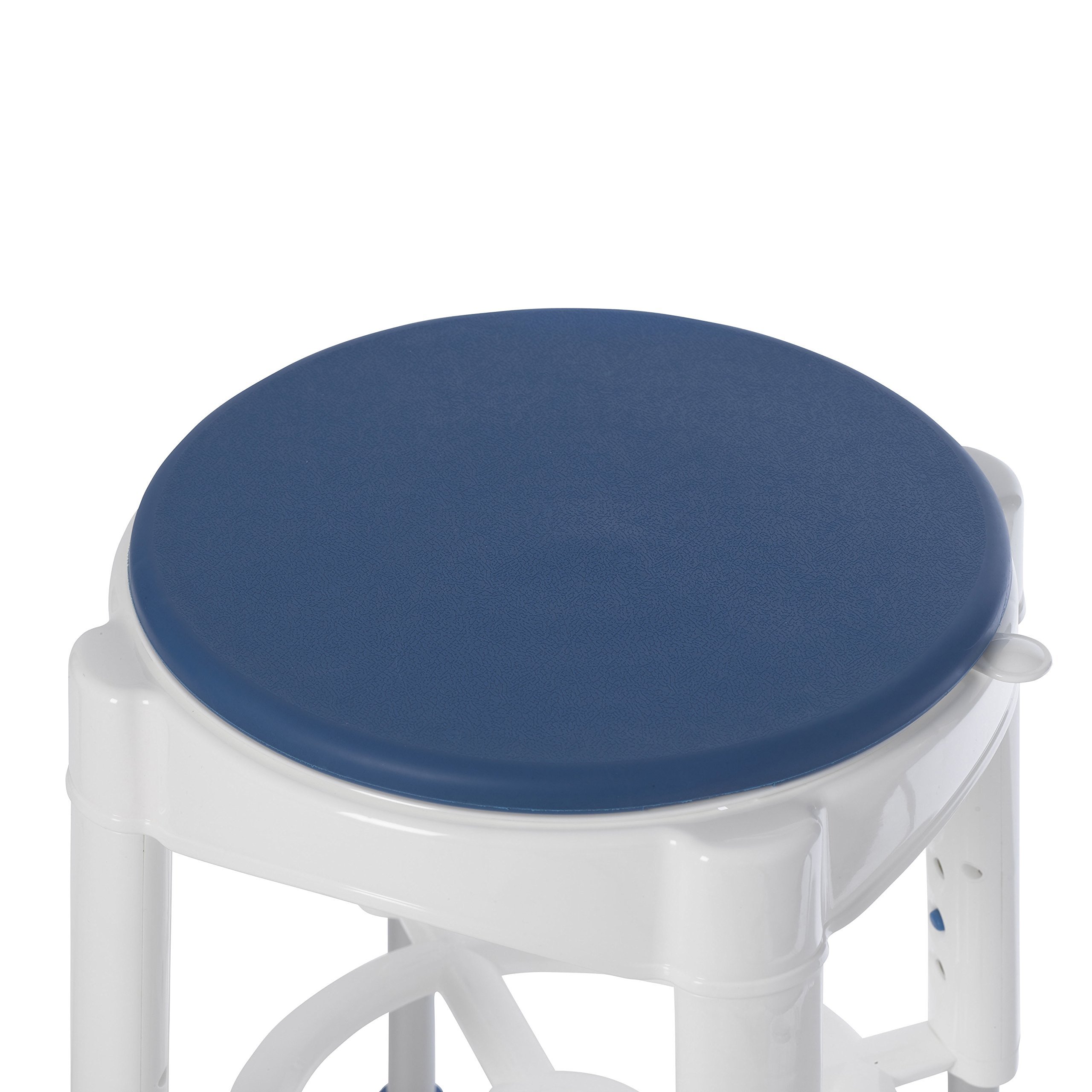 Foto 3 pulgar | Taburete De Baño Drive Medical Con Asiento Giratorio Acolchado Blanco/azul - Venta Internacional.