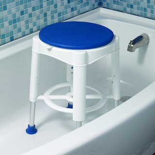 Foto 4 | Taburete De Baño Drive Medical Con Asiento Giratorio Acolchado Blanco/azul - Venta Internacional.