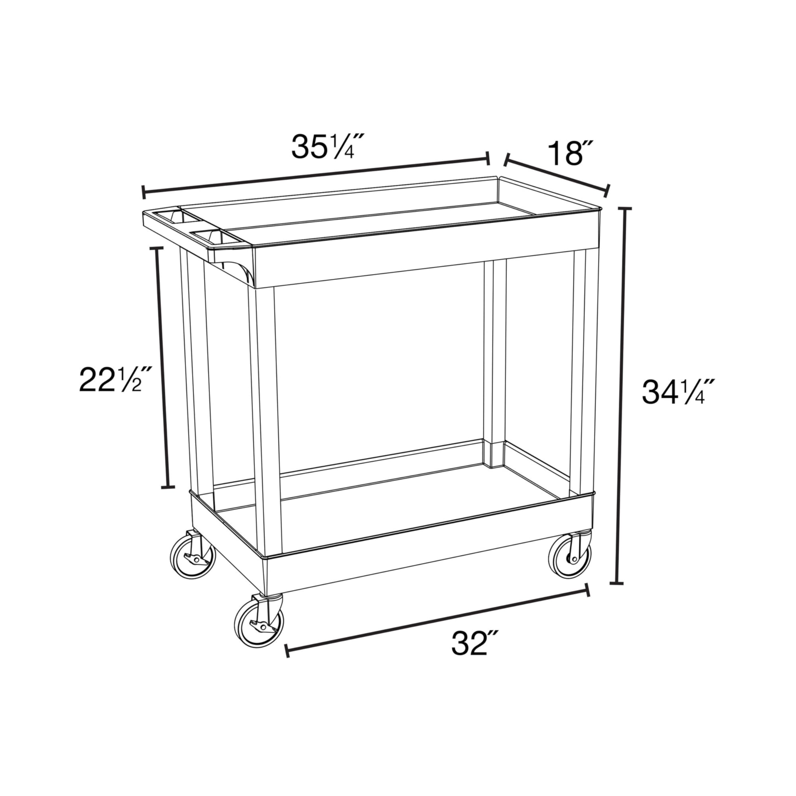 Foto 4 pulgar | Carrito Para Bañera Luxor Ec11hd-b, 32 X 18 Cm, Dos Estantes, 125 Kg De Capacidad - Venta Internacional.