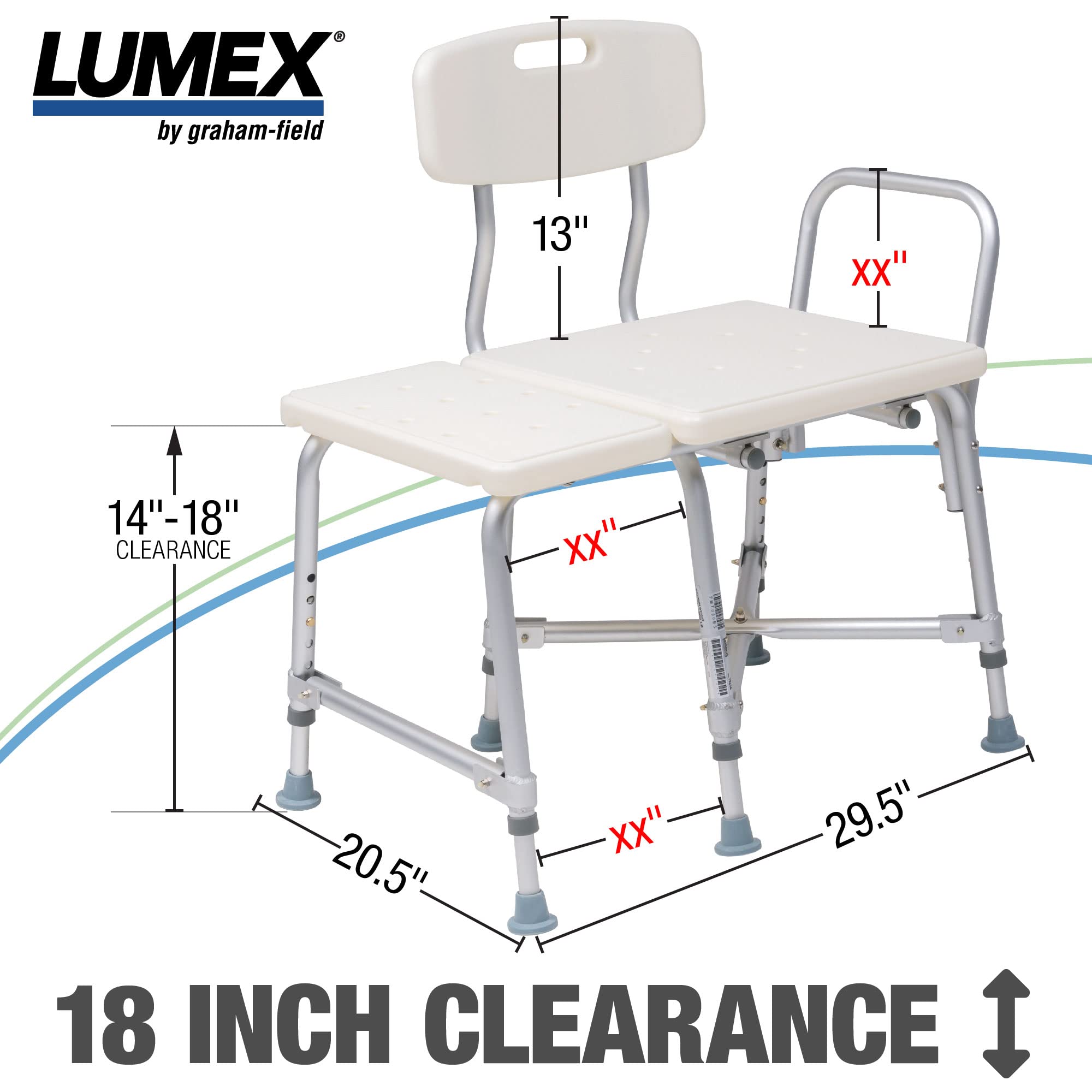 Foto 7 pulgar | Silla Bariátrica Transfer Bench Lumex Para Bañera, Bañera Y Ducha - Venta Internacional.