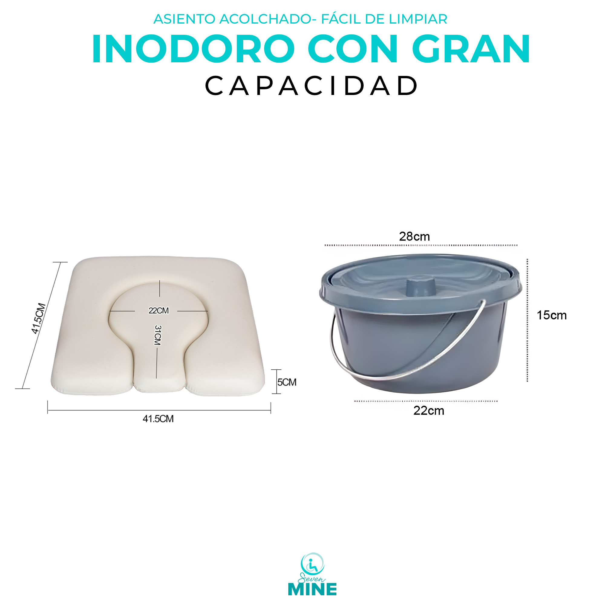 Foto 8 pulgar | Silla 3 En 1 Con Ruedas Para Adulto Mayor | Palanca Para Escalón | Inodoro Portátil, Ducha Y Silla De Ruedas |