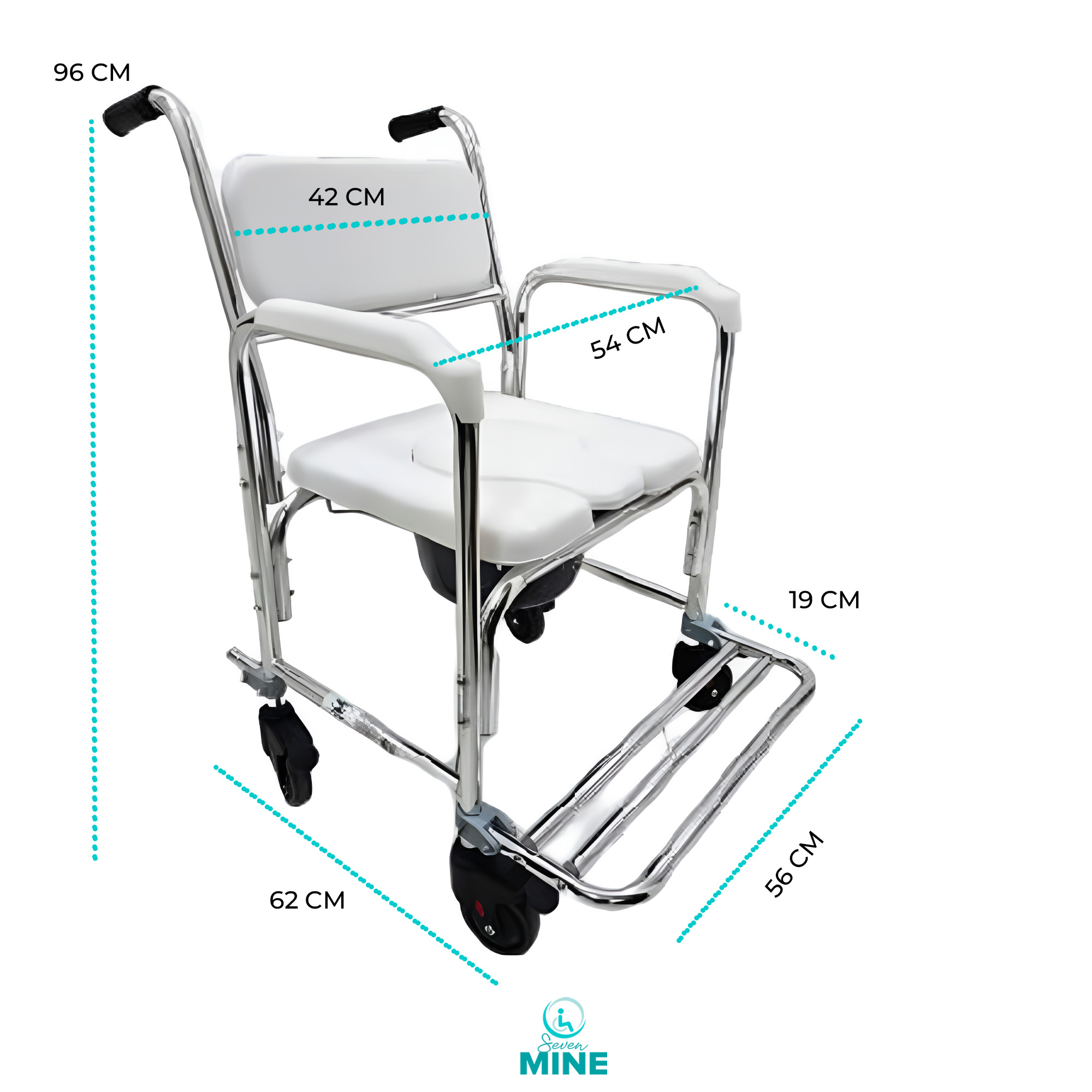 Foto 8 | Silla 3 En 1 Con Ruedas Para Adulto Mayor | Palanca Para Escalón | Inodoro Portátil, Ducha Y Silla De Ruedas |