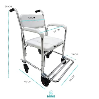 Foto 8 | Silla 3 En 1 Con Ruedas Para Adulto Mayor | Palanca Para Escalón | Inodoro Portátil, Ducha Y Silla De Ruedas |