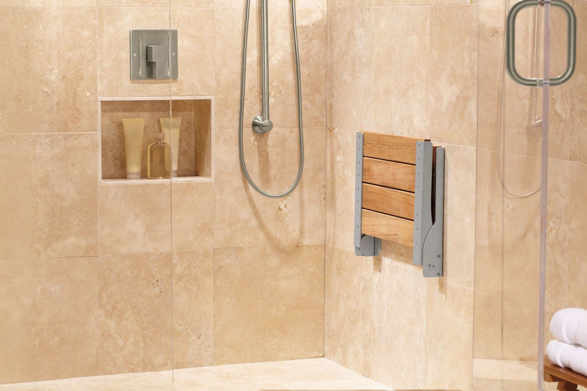 Foto 3 pulgar | Asiento De Ducha Plegable Moen Home Care En Madera De Teca Dn7110 - Venta Internacional.