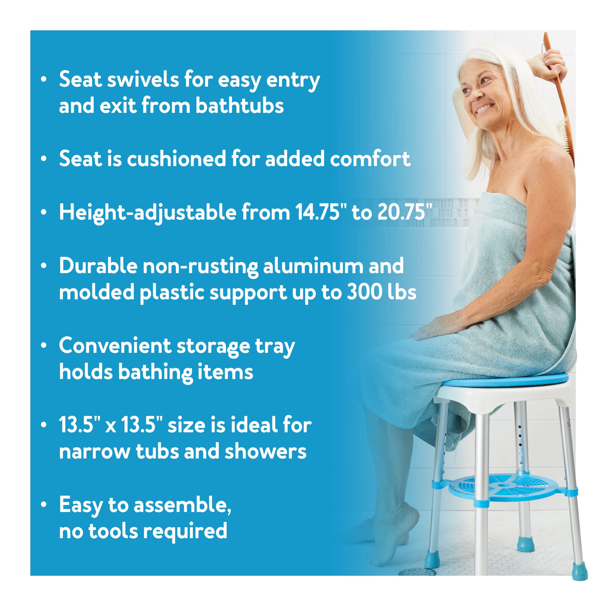 Foto 7 pulgar | Taburete De Baño Y Taburete De Bañera Carex Easy Swivel Para Personas Mayores - Venta Internacional.