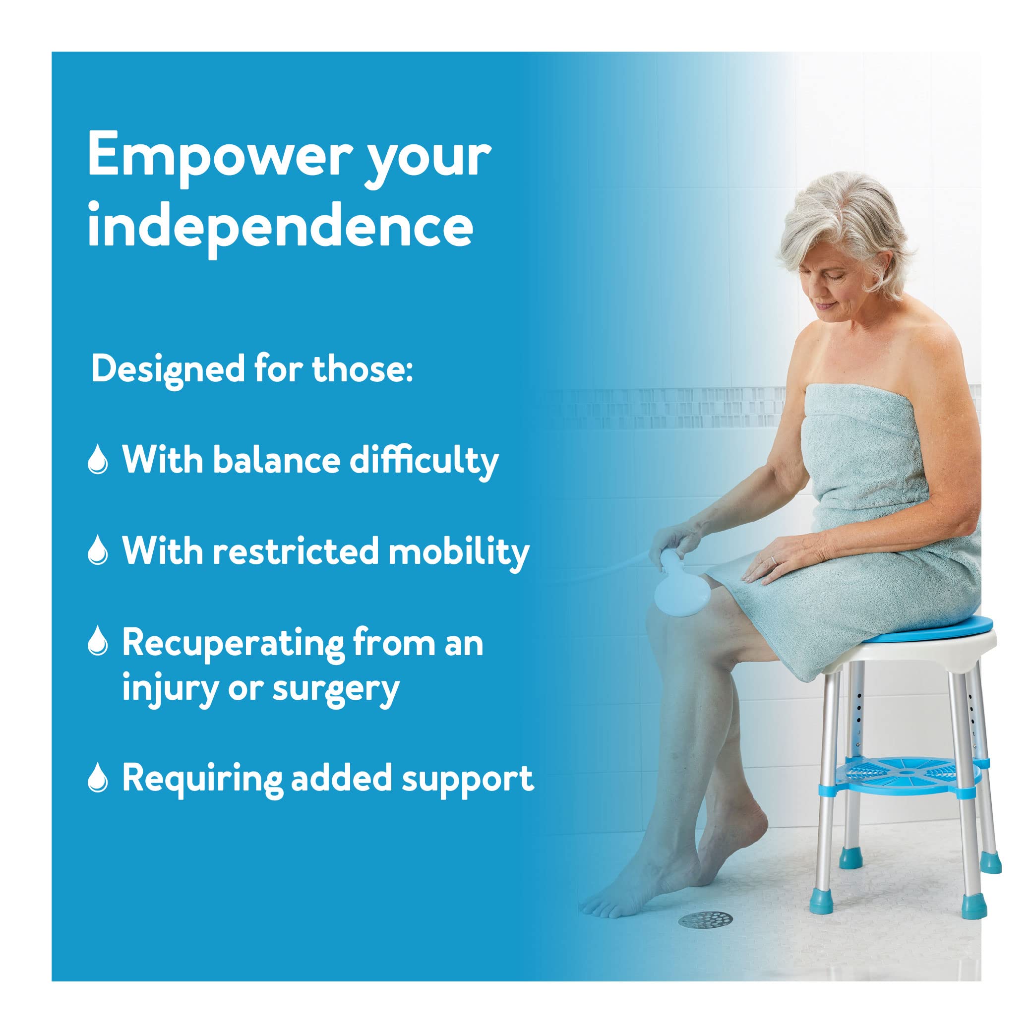 Foto 7 | Taburete De Baño Y Taburete De Bañera Carex Easy Swivel Para Personas Mayores - Venta Internacional.