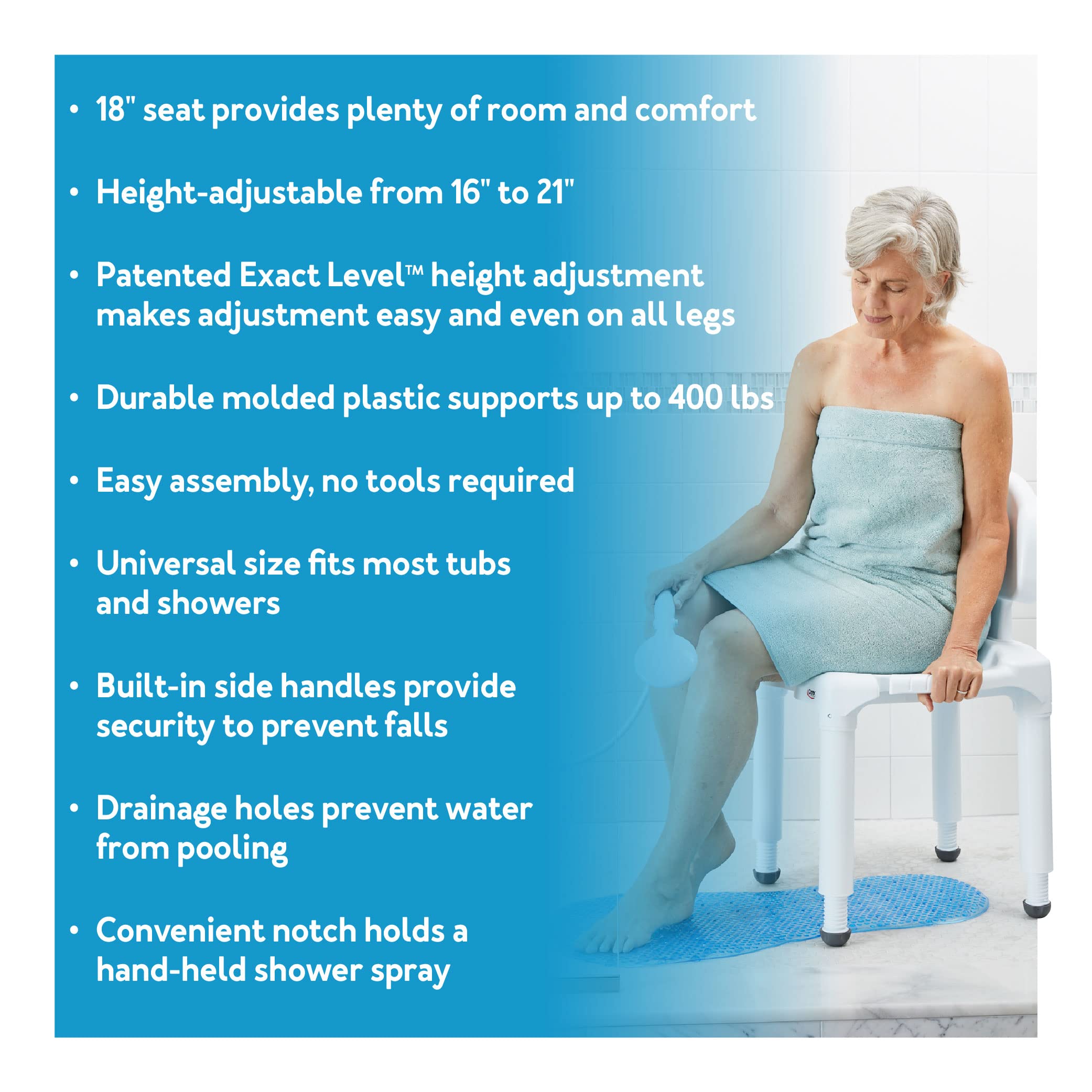 Foto 3 pulgar | Asiento De Baño Y Silla De Ducha Carex Para Personas Mayores De Hasta 400 Libras - Venta Internacional.