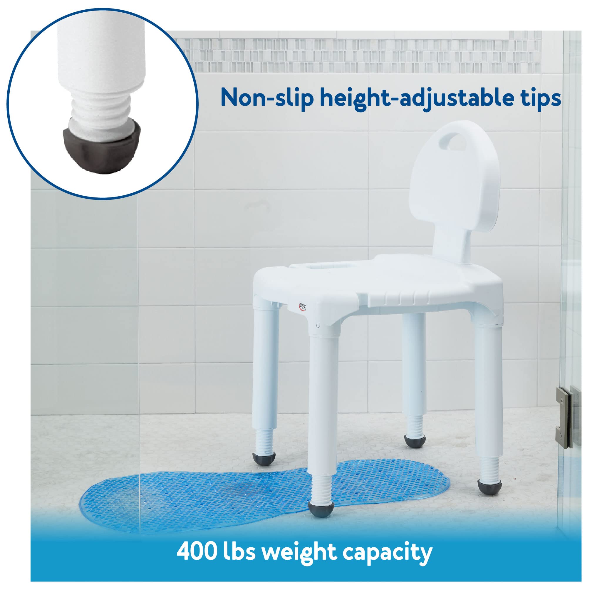 Foto 5 pulgar | Asiento De Baño Y Silla De Ducha Carex Para Personas Mayores De Hasta 400 Libras - Venta Internacional.