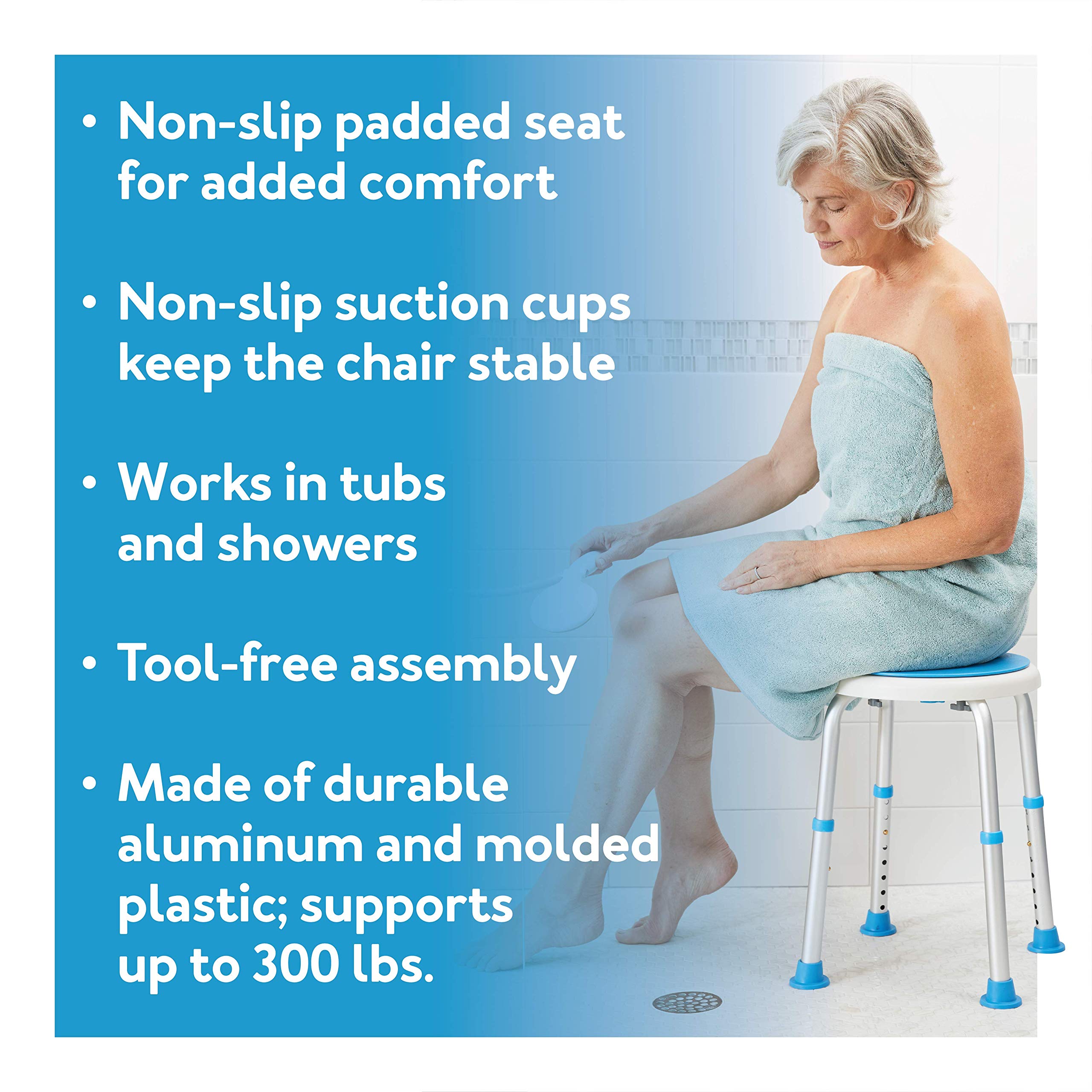 Foto 4 pulgar | Taburete De Ducha Carex Giratorio Con Asiento Acolchado Para Personas Mayores - Venta Internacional.