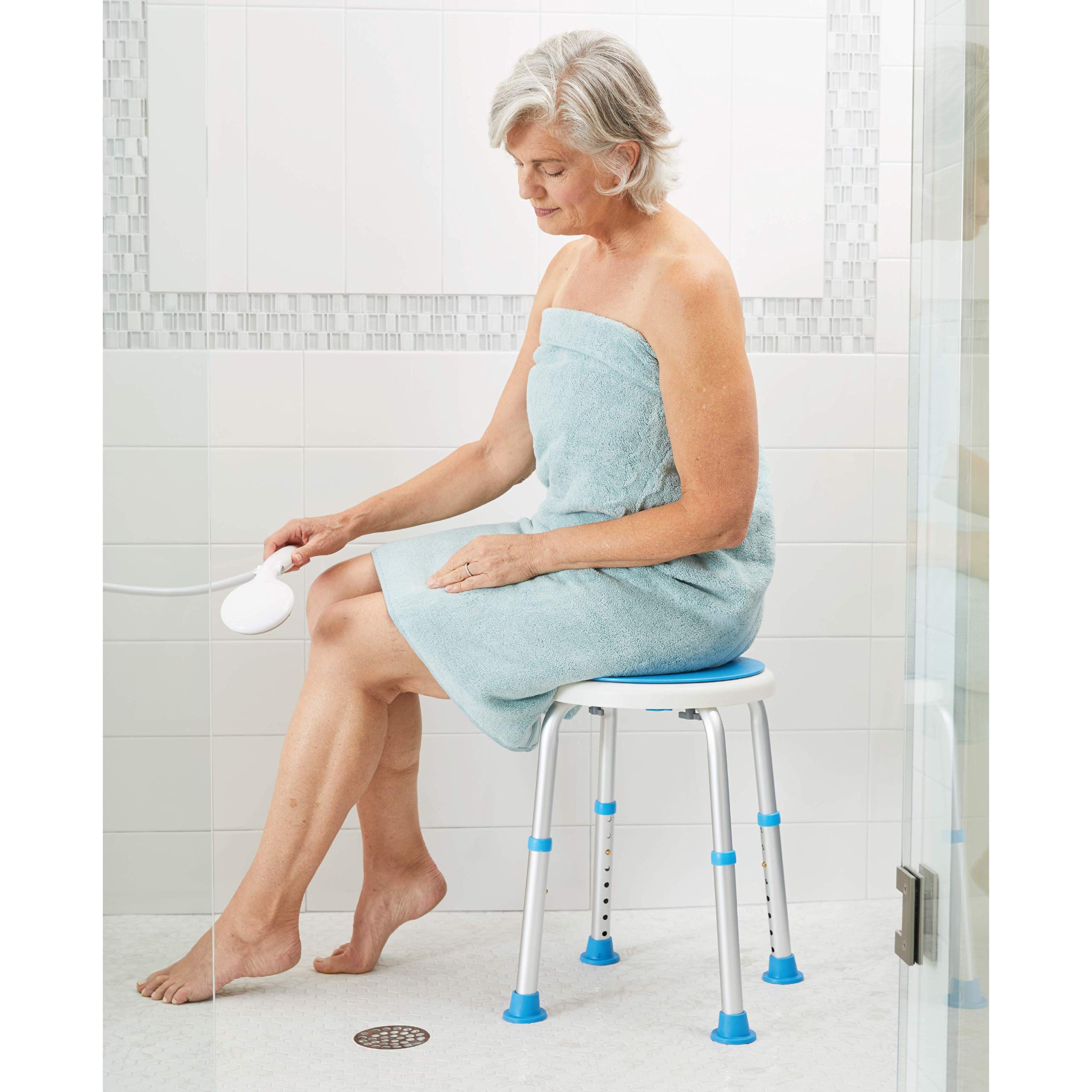 Foto 5 pulgar | Taburete De Ducha Carex Giratorio Con Asiento Acolchado Para Personas Mayores - Venta Internacional.