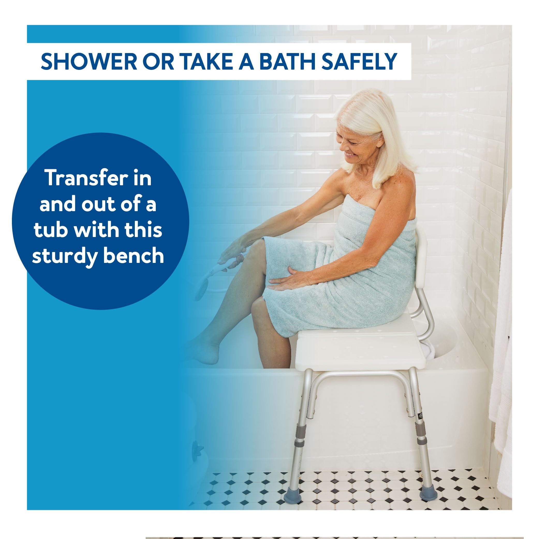 Foto 4 | Silla De Ducha Transfer Bench Carex Para Bañera, 300 Libras - Venta Internacional.