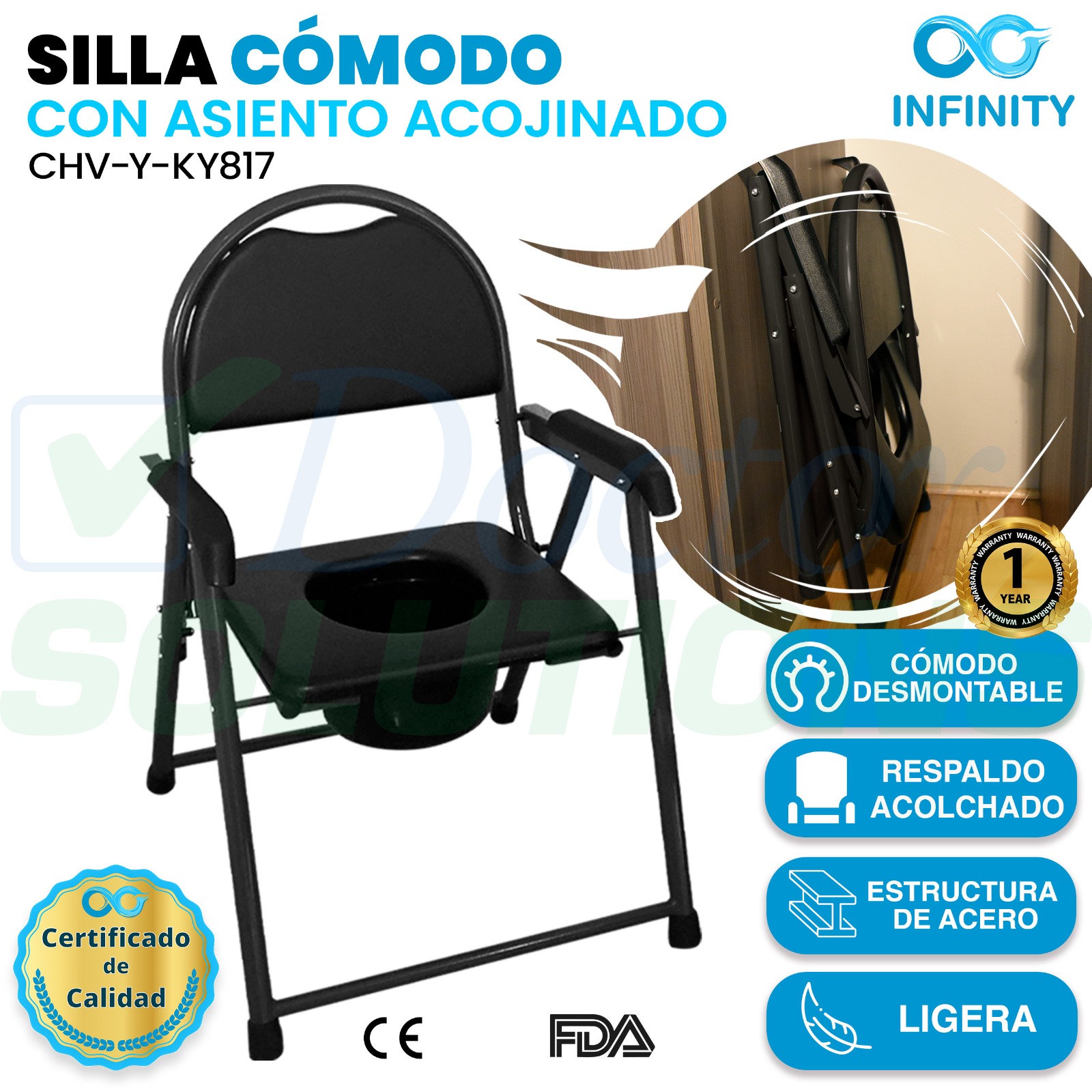 Foto 5 pulgar | Silla Comodo Con Asiento Acojinado