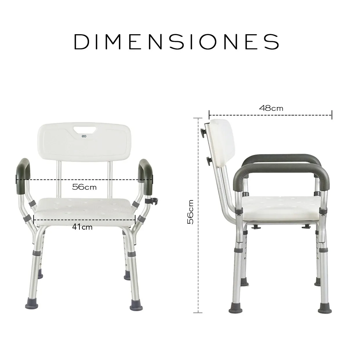 Foto 5 pulgar | Silla De Ducha Ajustable Eo Safe Imports Esi-20064 Blanco